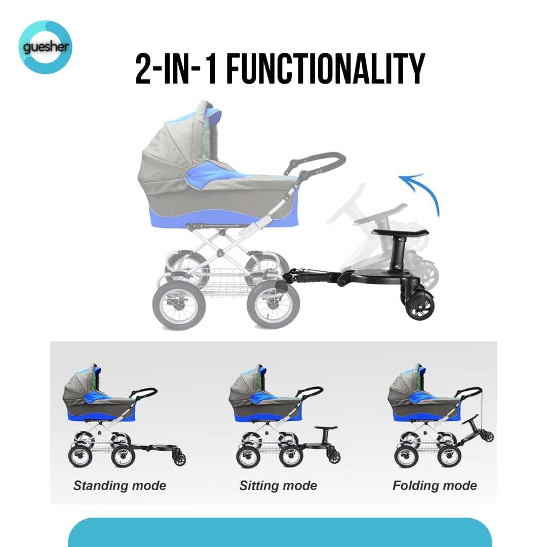 Guesher Universal 2-in-1 Stroller Board with Detachable Seat in Grey (photo 4)