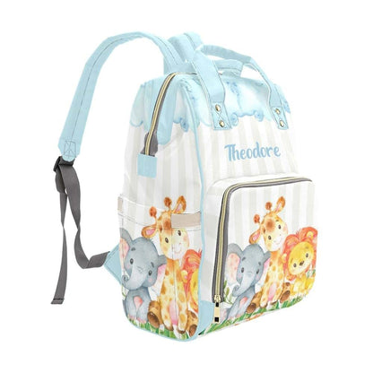 NZOOHY Personalized Diaper Bag,White Cloud Meadow Animal Custom Name Shower Gift Diaper Backpack Baby Boys Girl Nappy (photo 3)