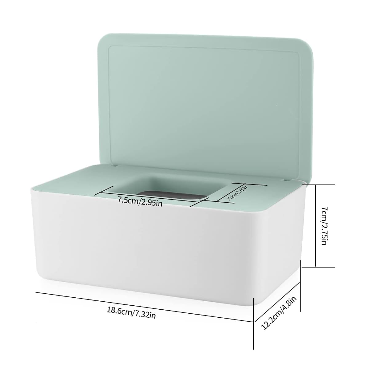 XhjzgcTech 2Pcs Diaper Wipes Dispenser, Refillable Wipe Container, Keep Wipes Fresh (photo 2)