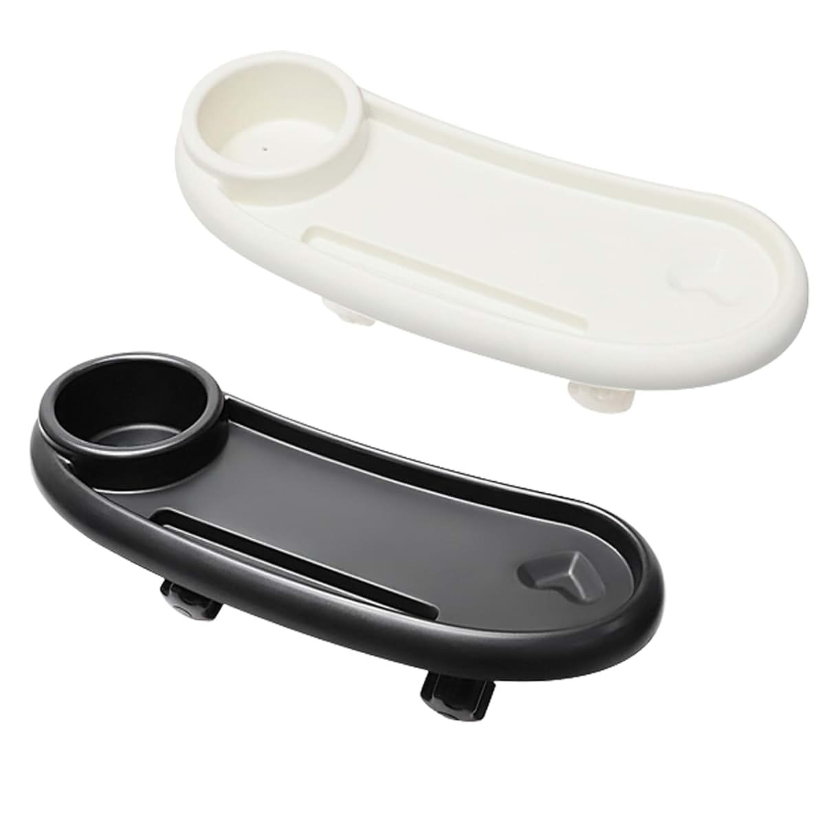 Hperu Stroller Snack Tray with Cup Holder and Phone Holder, Universal Fit, Black, Large