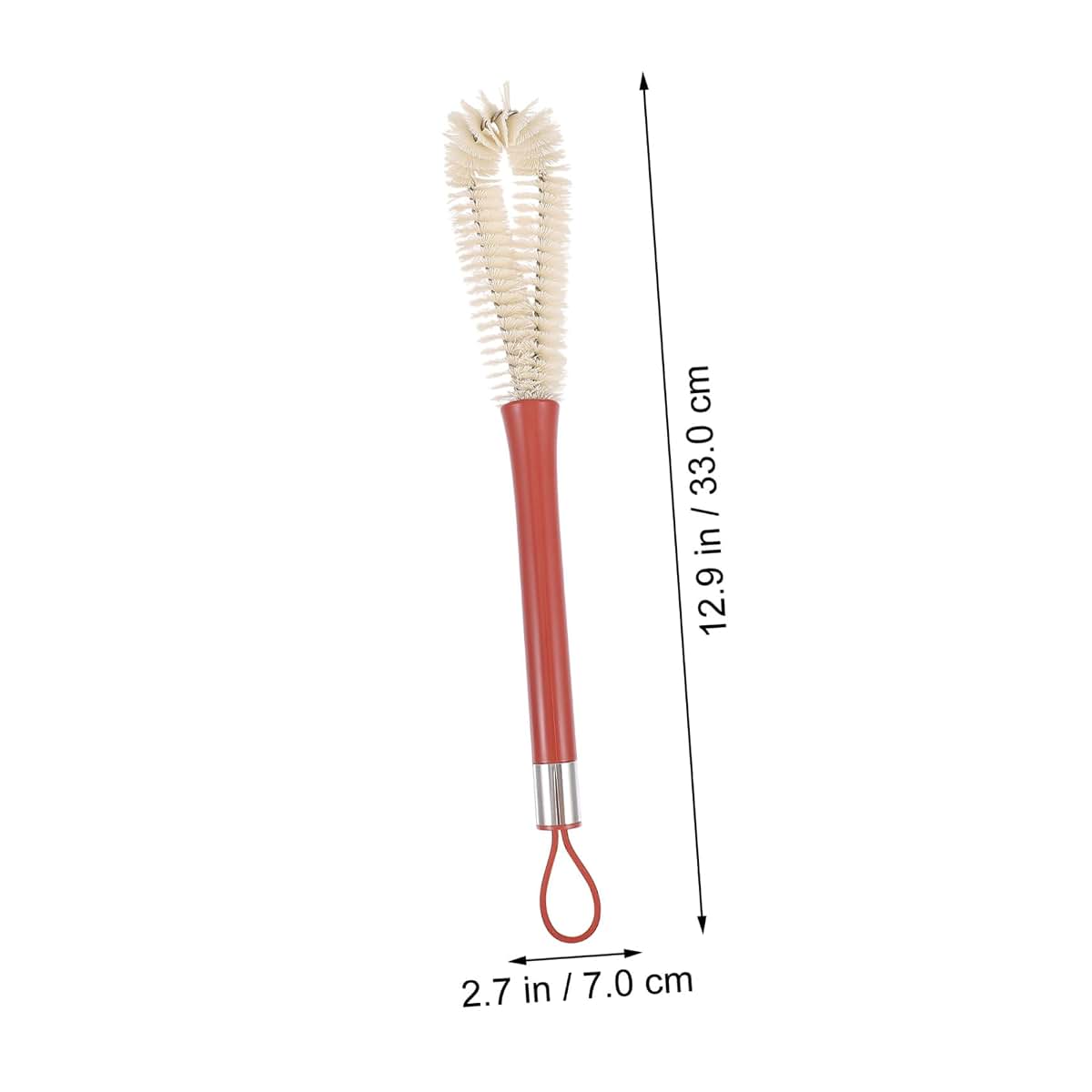 Long Handle Cup Brush for Bottles and Cups - Red Nylon