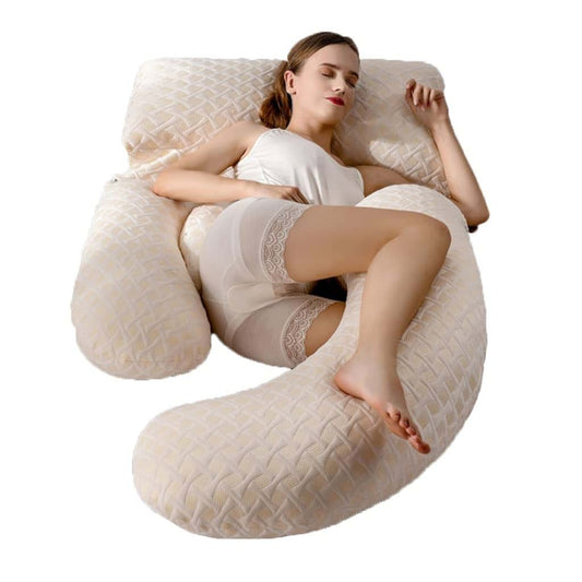 ZYYWX Pregnancy Pillow U-Shaped Maternity Body Pillow with Removable Cover. Size Adjustable Nursing Pillow.