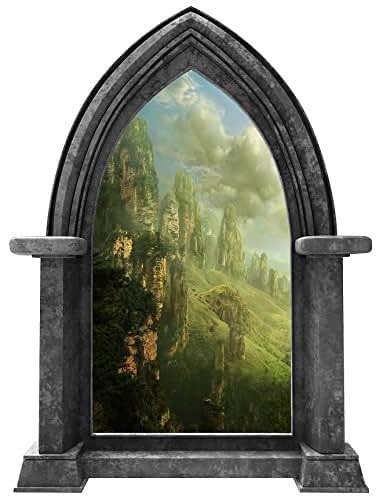 Stickit Graphix Castle Scape Rock Towers 36-Inch Wall Decal Mural