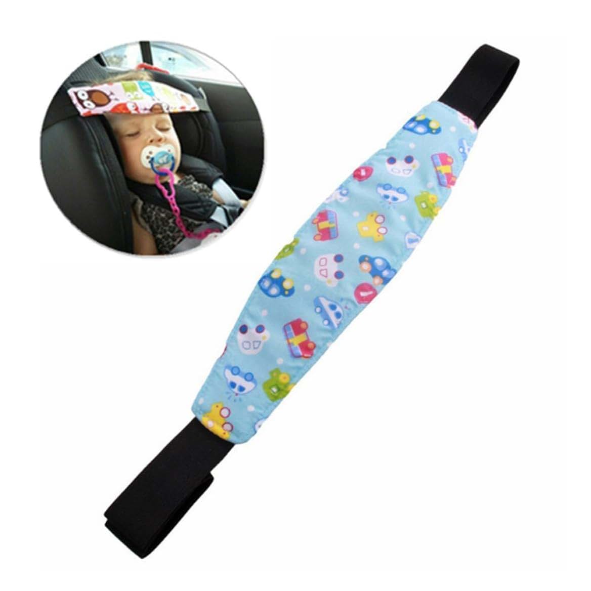 Baby Head Support Band Adjustable Car Seat Neck Relief Strap Blue