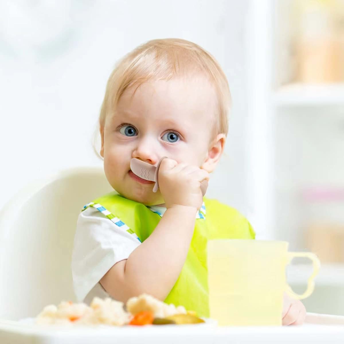 PandaEar 6 Pack Silicone Baby Spoons and Forks Utensil Set