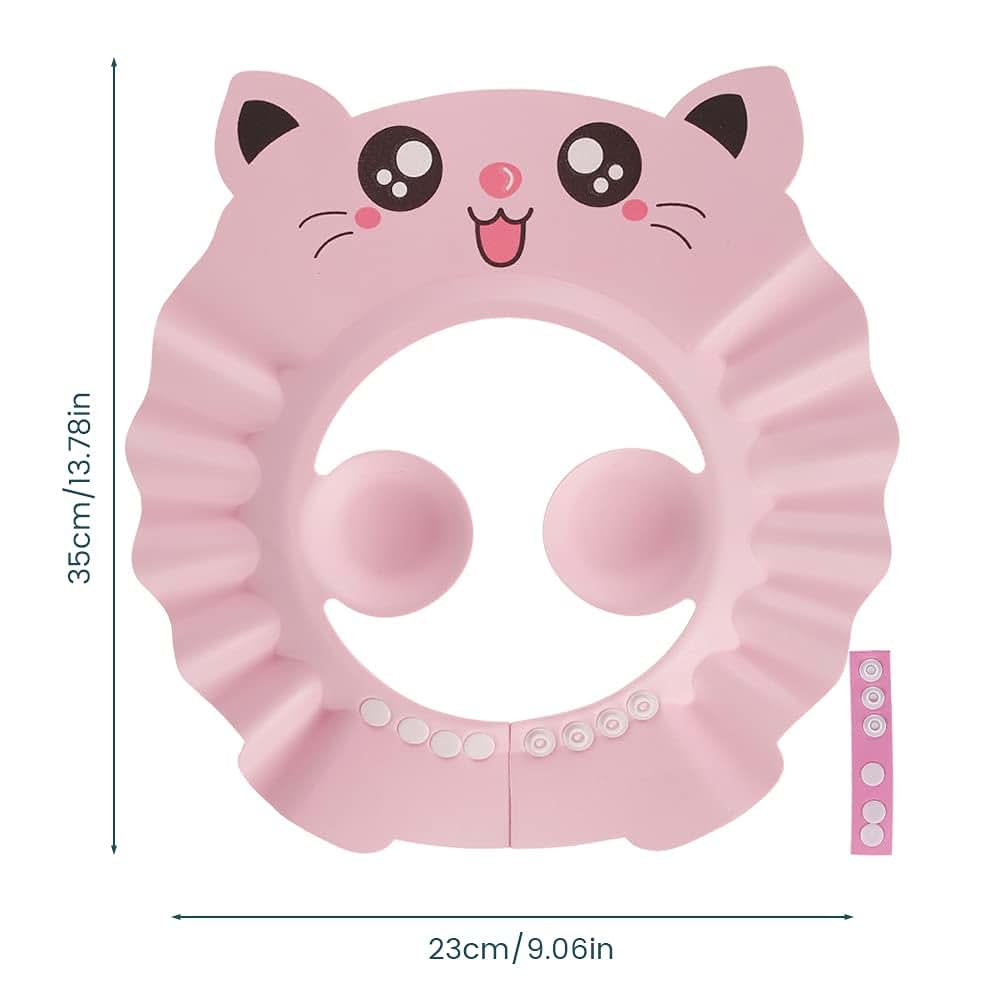 CRNXOMP Baby Shower Cap, Soft Adjustable EVA Bath Visor for Infants and Toddlers, Pink