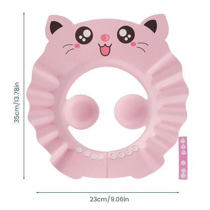 CRNXOMP Baby Shower Cap, Soft Adjustable EVA Bath Visor for Infants and Toddlers, Pink