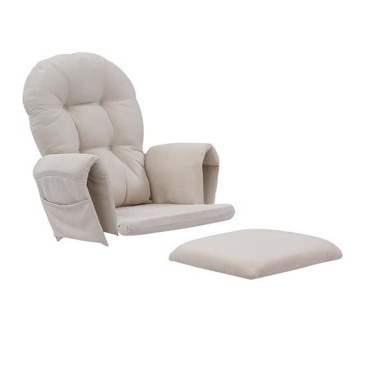 Taseki 5-Piece Glider Rocker Cushion Set With Side Pockets In Beige