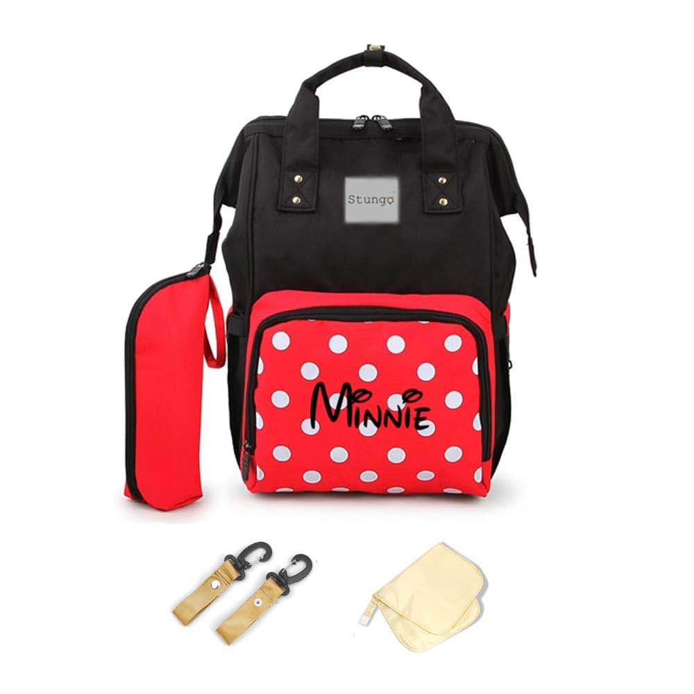 Dream Embroidery PERSONALIZED Large Diaper Bag Knapsack Custom Monogram Backpack (Minnie 1)