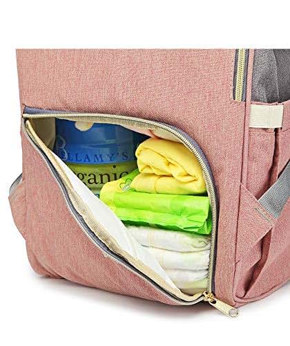 Dream Embroidery Personalized Large Diaper Bag Knapsack Custom Monogram Backpack Grey/Pink (photo 4)