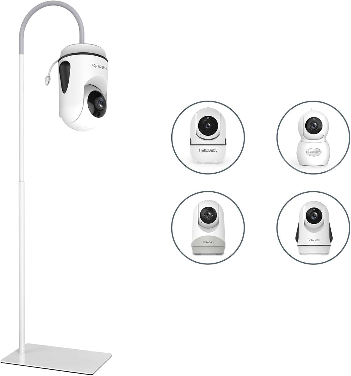 HelloBaby Baby Monitor Floor Stand, Height Adjustable 76-148cm, No-Drill Mount for HB6550 HB6339 HB6363 HB6148