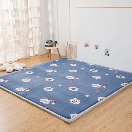 Dmkjdzsw Coral Velvet MatArea Rugs,Yoga Mat Exercise Pads,children'sLarge Foldable Play Mat, Extra Soft Activity Floor