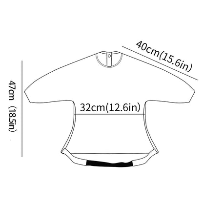 CoolaPeach Long Sleeve Baby Bib - Adjustable Waterproof Smock with Highchair Attachment