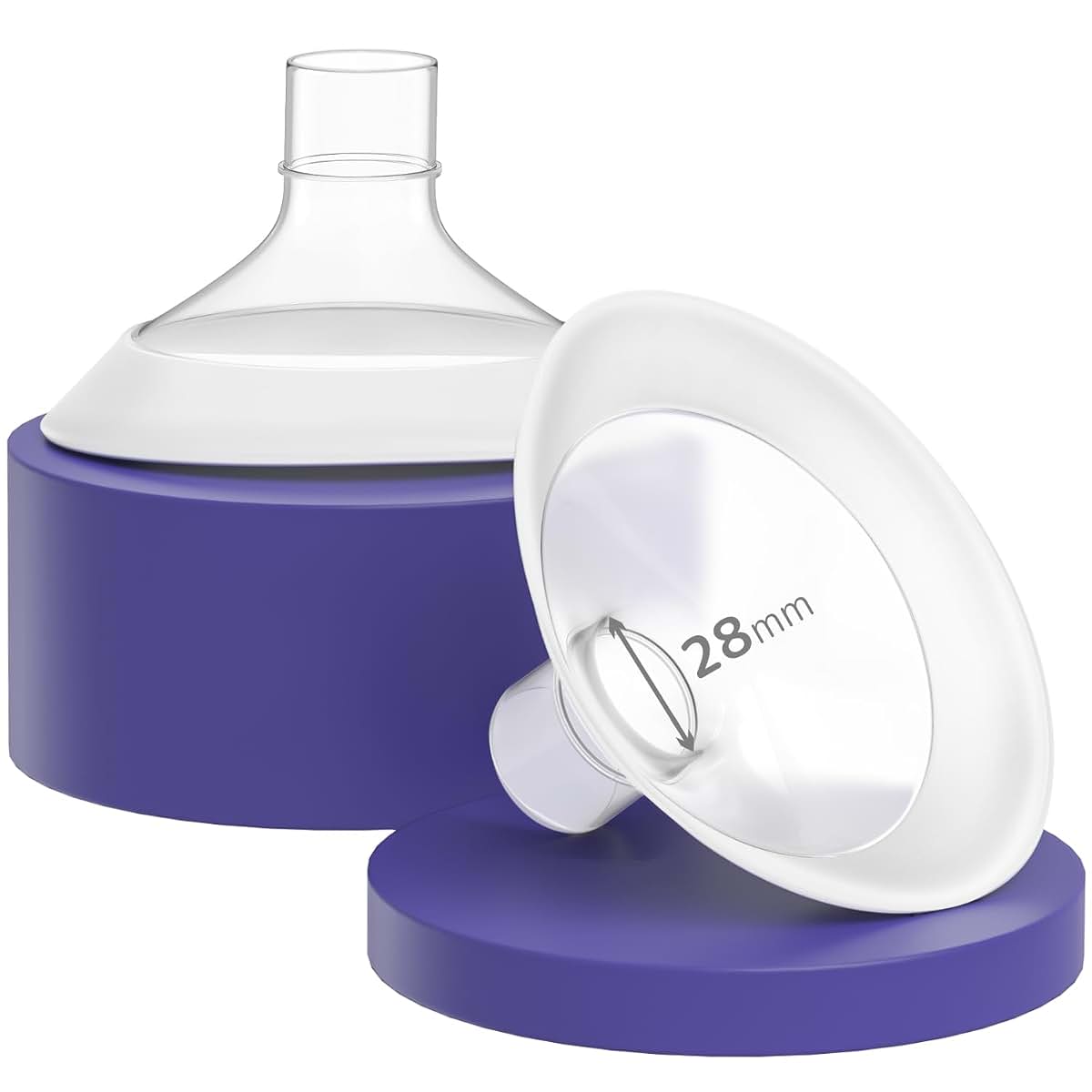 Flange Set for Breast Pumps | 2 Pack, 28mm Soft Flexible Rim