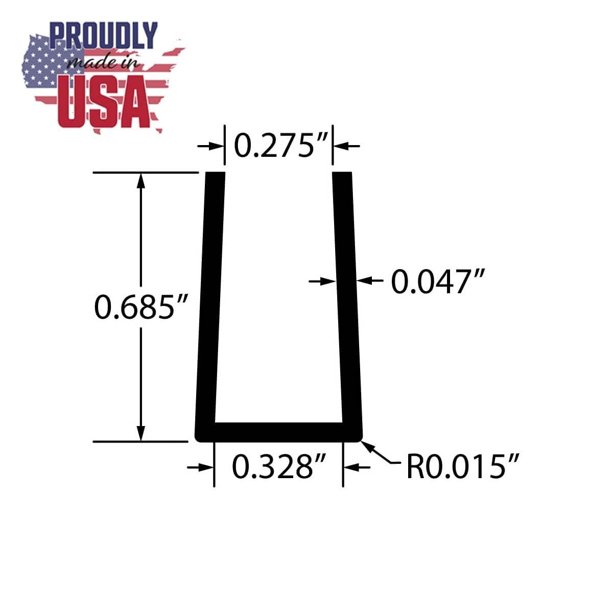 Outwater Plastics White 5/16'' Long Leg Styrene Plastic U-Channel/C-Channel 36 Inch Lengths (Pack of 4) (photo 2)