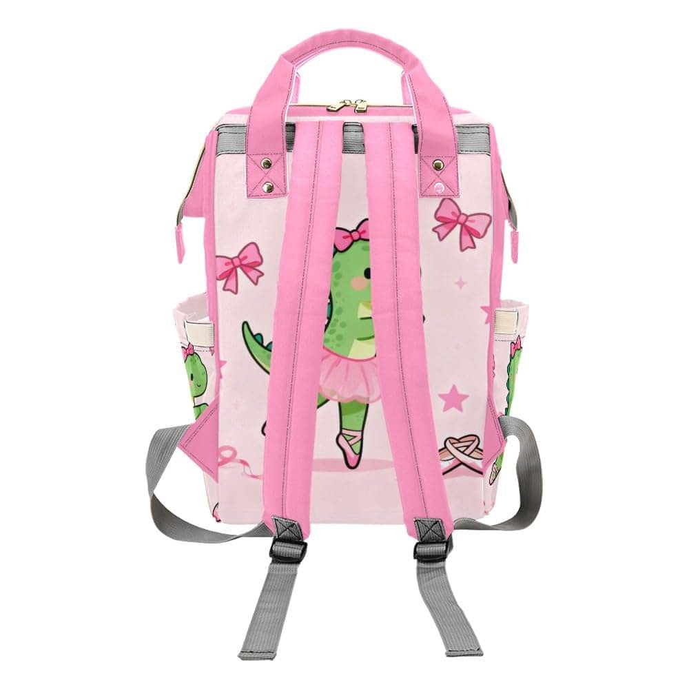 Nzoohy Dinosaur Ballerinas Personalized Diaper Bag Backpack (photo 4)