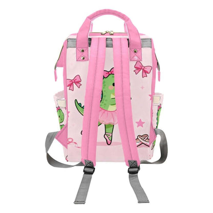 Nzoohy Dinosaur Ballerinas Personalized Diaper Bag Backpack (photo 4)