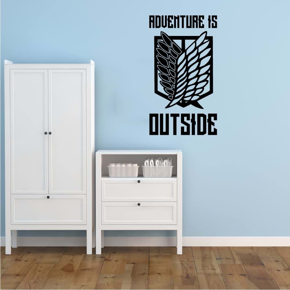 All Things Valuable Adventure Is Outsiide Attack On Titan Logo Vinyl Wall Decal (photo 3)