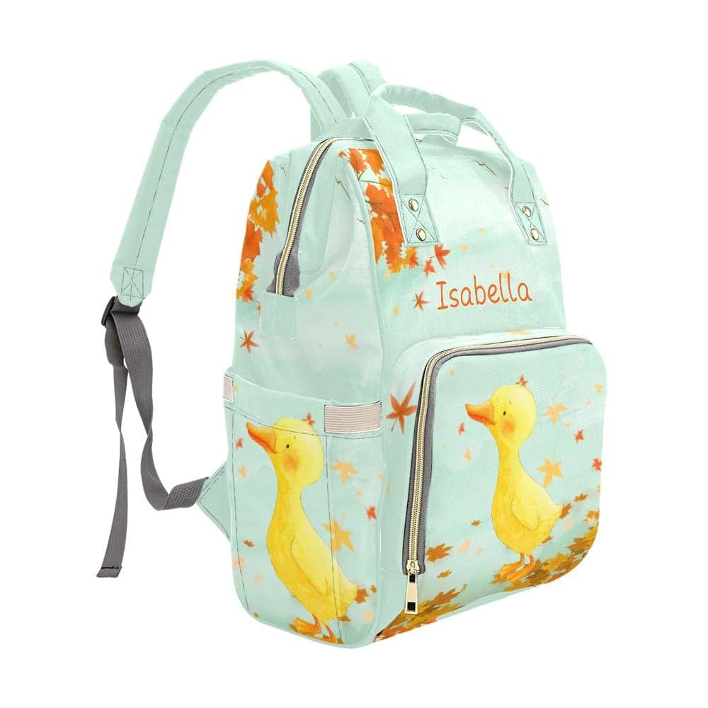 NZOOHY Cute Little Yellow Duck Personalized Diaper Bag,Custom Name Diaper Backpack Mommy Nursing Bag for Baby Boy Girl (photo 3)