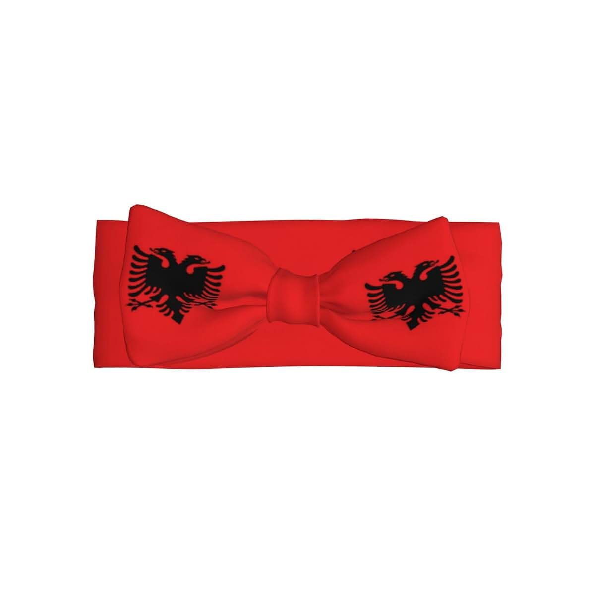 YYHWHJDE Albanian Flag Pattern Baby Bow Headband
