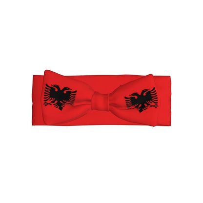 YYHWHJDE Albanian Flag Pattern Baby Bow Headband