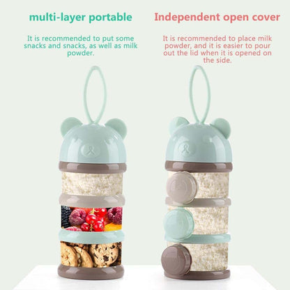 Enfudid Portable Milk Powder Dispensers Pot, 4 Layer Formula Milk Storage Container Portable Food Storage Containers (photo 3)