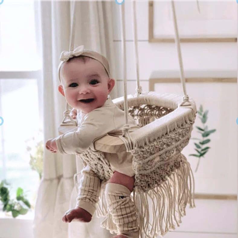 Macrame Baby Swing Hammock for Toddlers | Handmade Indoor/Outdoor Chair