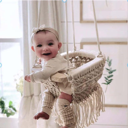 Macrame Baby Swing Hammock for Toddlers | Handmade Indoor/Outdoor Chair