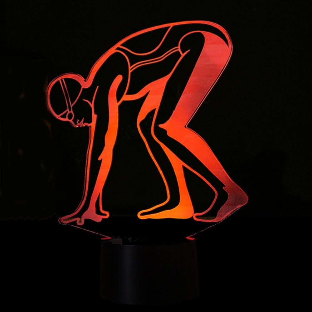 Jinnwell 3D Swimming Night Light Lamp Illusion Led 7 Color Changing Touch Switch Table Desk Decoration Lamps Acrylic (photo 3)