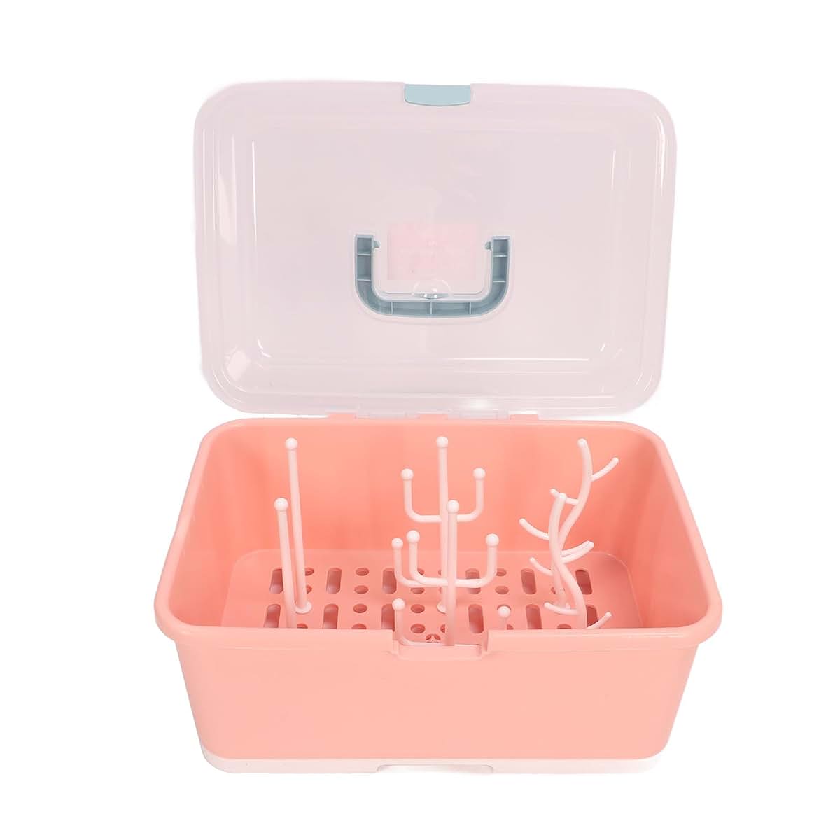 Zudoo Baby Bottle Drying Storage Box, Large Capacity Container In Implicit Pink (photo 4)