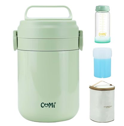 COMI Breast Milk Cooler,24H Triple-Layer Cooling,Breastmilk Storage Bottles Container, 10oz Leak Proof Outdoor Small
