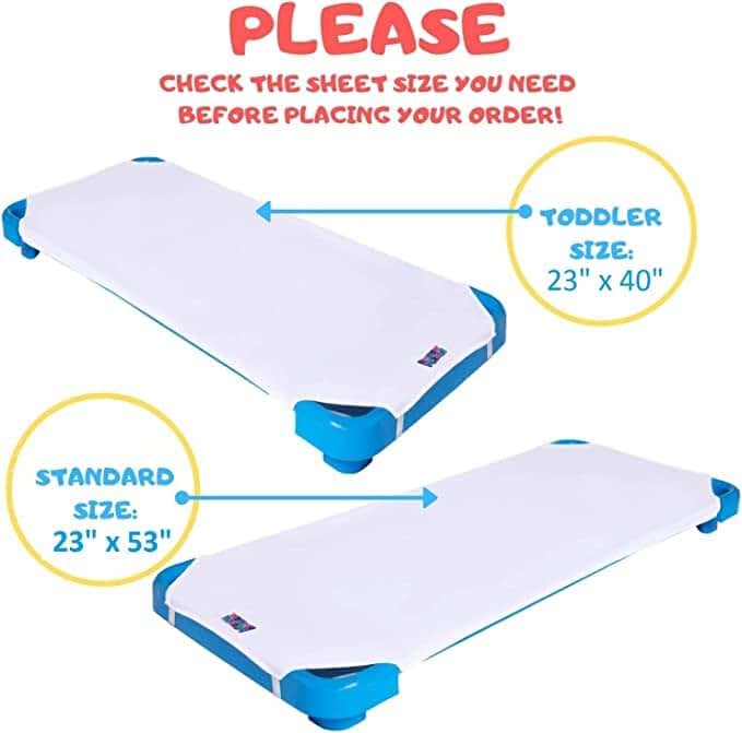 ComfyRight Purple Pack of 24 ( Size 22' x 52' ) Daycare Cot Sheets Fitted Sheets Pre-School Cot Sheet Nap Sheet for (photo 4)