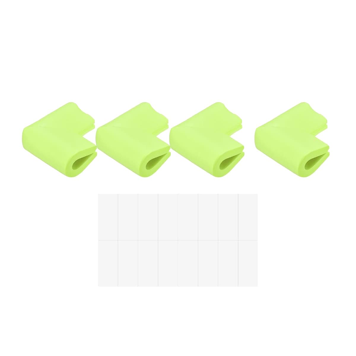 uxcell Corner Guards Edge Protectors, 4-Pack U Foam Safety Bumpers with Self-Adhesive Tape, Grass Green
