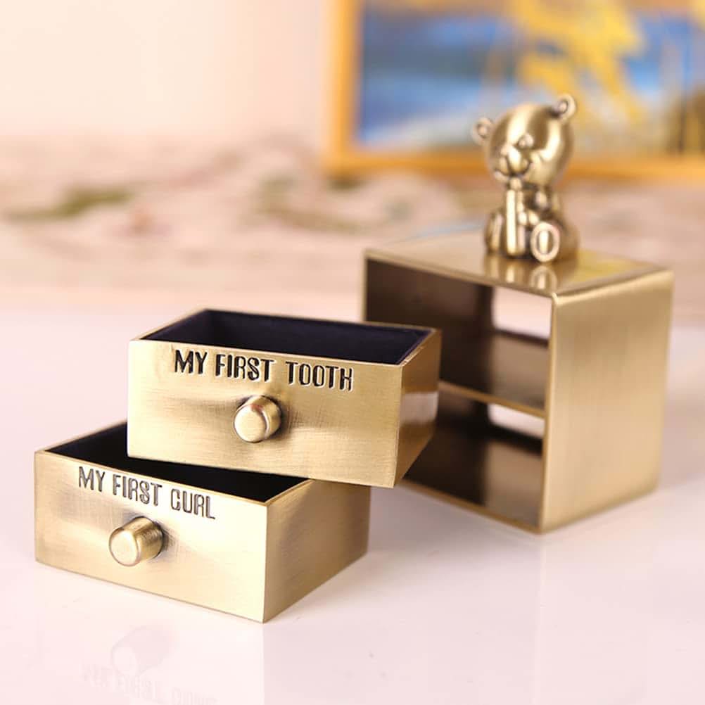 Kangmeile First Curl and First Tooth Metal Keepsake Box Organiser Set (photo 2)