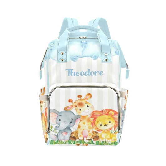 NZOOHY Personalized Diaper Bag,White Cloud Meadow Animal Custom Name Shower Gift Diaper Backpack Baby Boys Girl Nappy