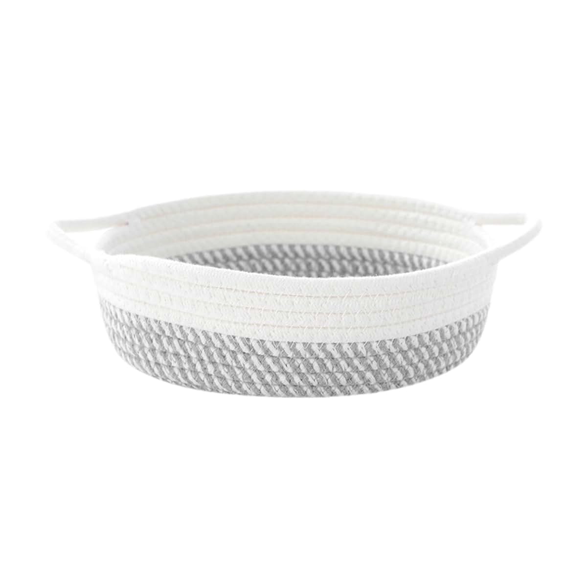 Yajuyi Cotton Rope Basket, Sturdy Storage Organizer, Nordic Style, Baby Gift Basket for Nursery Diaper Snacks Toy, Gray