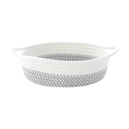 Yajuyi Cotton Rope Basket, Sturdy Storage Organizer, Nordic Style, Baby Gift Basket for Nursery Diaper Snacks Toy, Gray