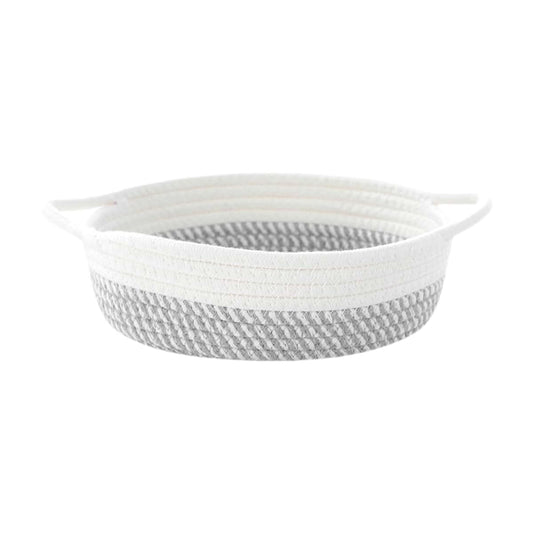 Yajuyi Cotton Rope Basket, Sturdy Storage Organizer, Nordic Style, Baby Gift Basket for Nursery Diaper Snacks Toy, Gray