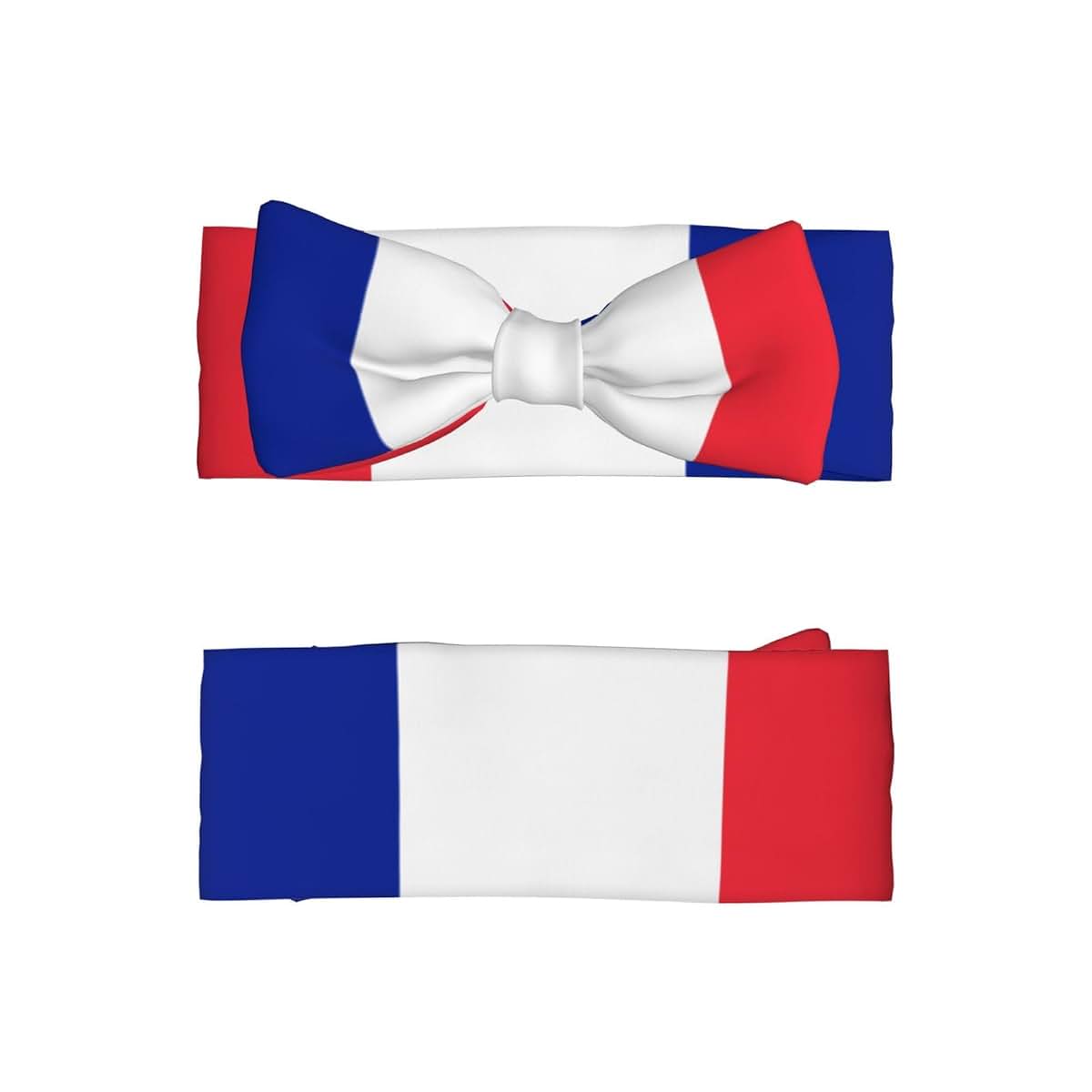 French Flag Print Baby Bow Headband for Newborns & Infants
