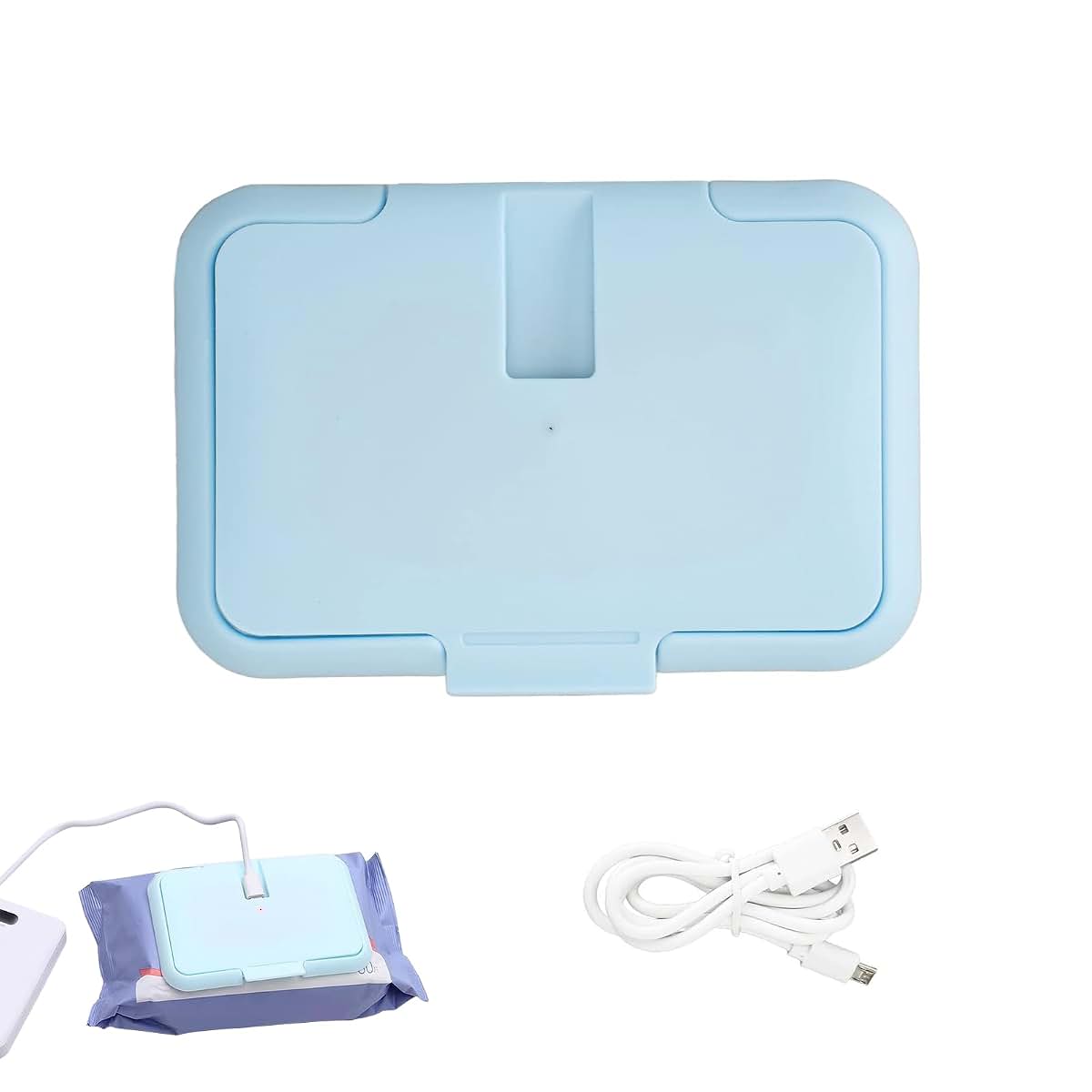 Jwthee Baby Wipe Warmer, Constant Temperature Evenly Heating Portable USB Wet Wipe Heater for Babies Portable Wipe