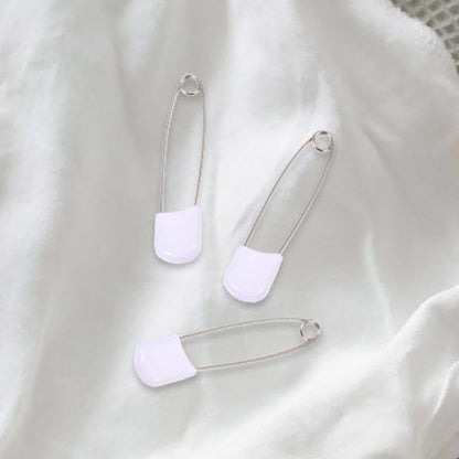 BabyOneStop 30 Pcs White Zinc Alloy and Reusable PP Diaper Safety Pins