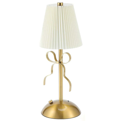 Gold Bow Night Light Lamp | 3 Color Dimming & USB Rechargeable Bedside Lighting