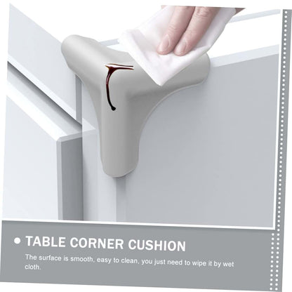 COOLHIYA 4-Piece Silicone Corner Guards for Furniture, Grey, Cuttable Length