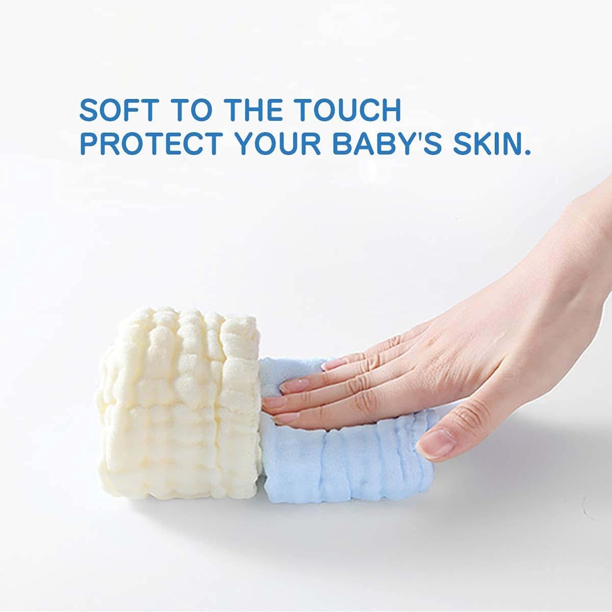Firstone Baby Muslin Washcloths 10 Pack Cotton Squares (photo 3)