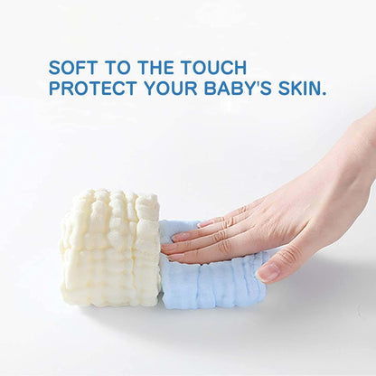 Firstone Baby Muslin Washcloths 10 Pack Cotton Squares (photo 3)
