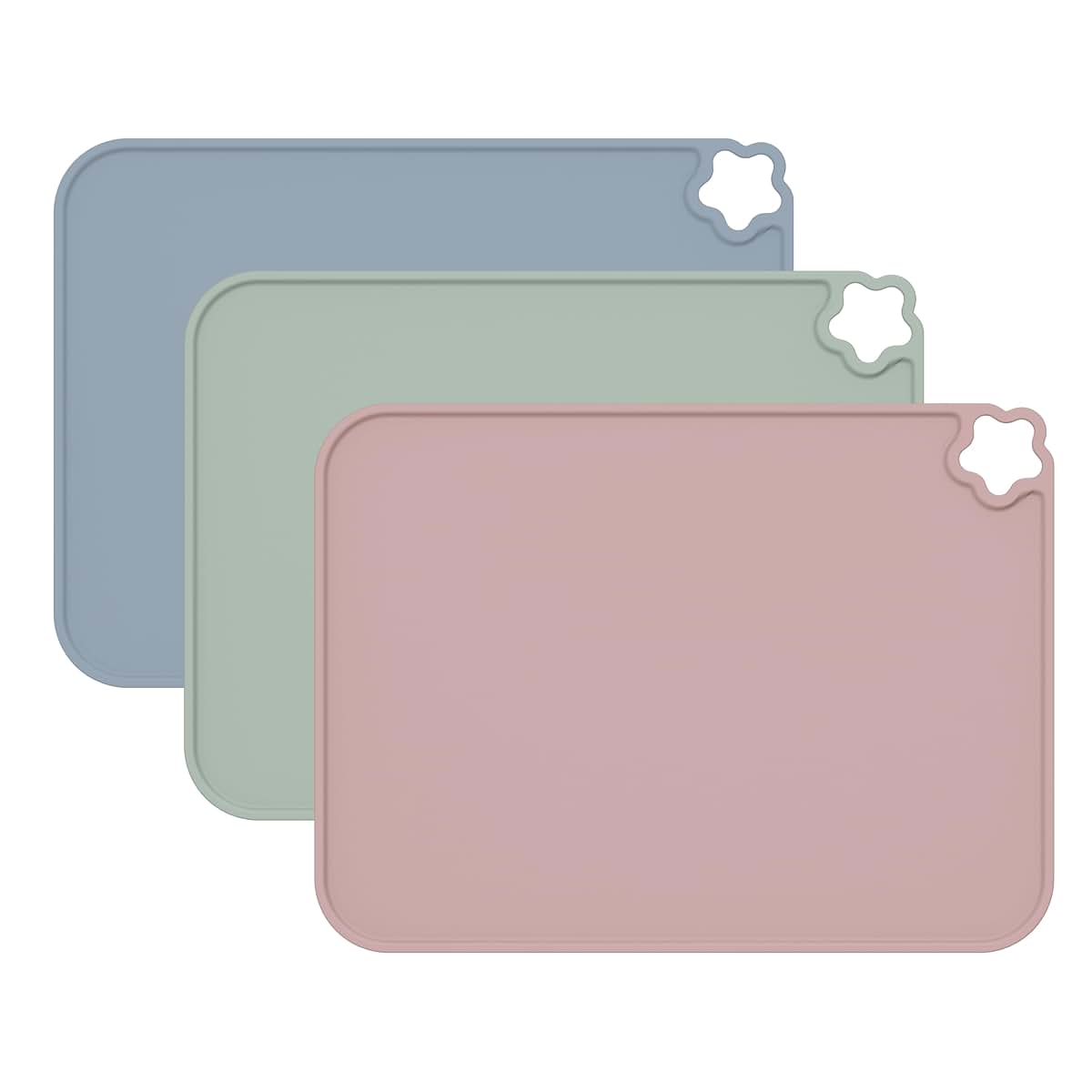 Login Life Silicone Placemat for Kids, 3 Pack, Non-Slip Heat Resistant