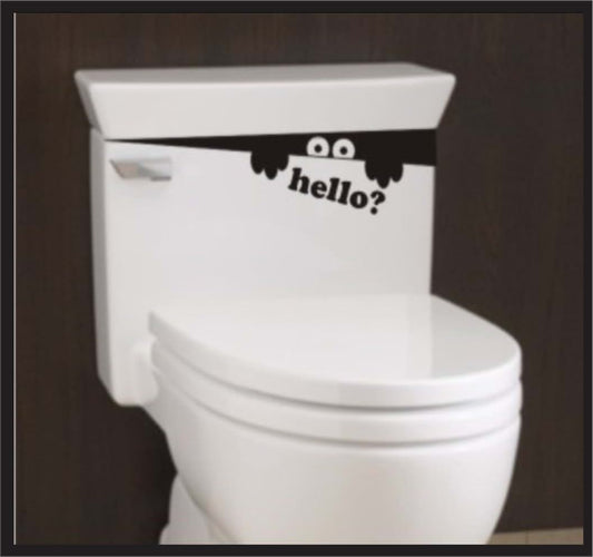 Sticker Connection Toilet Monster Hello Bathroom Decal | Funny Kids Vinyl Decal Sticker for Potty Training Halloween