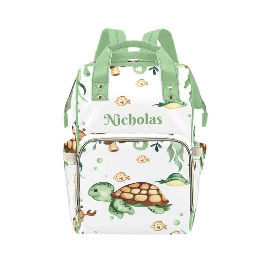 Nzoohy Underwater Sea Turtle Personalized Diaper Bag Backpack