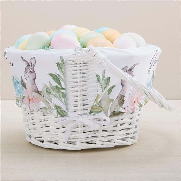 Personalization Universe Custom Floral Bunny Easter Basket (photo 3)