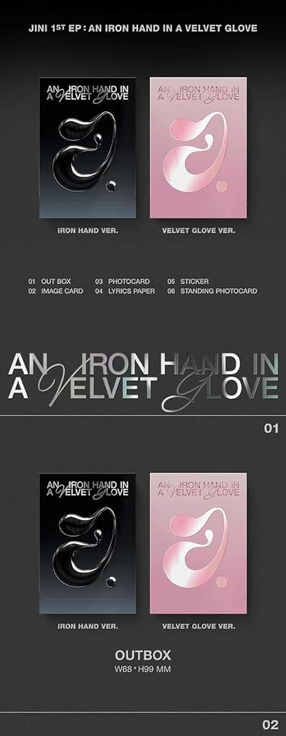 JINI An Iron Hand In A Velvet Glove 1st EP Album Contents+Photocard+Sticker+Tracking Sealed